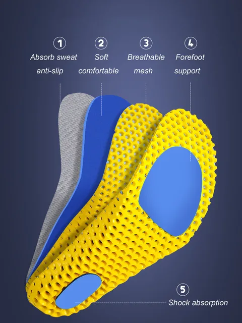 Orthopedic Memory Foam Sport Support Insert Feet Care Insoles for Shoes Men Women Orthotic Breathable Running Cushion Men Women 1