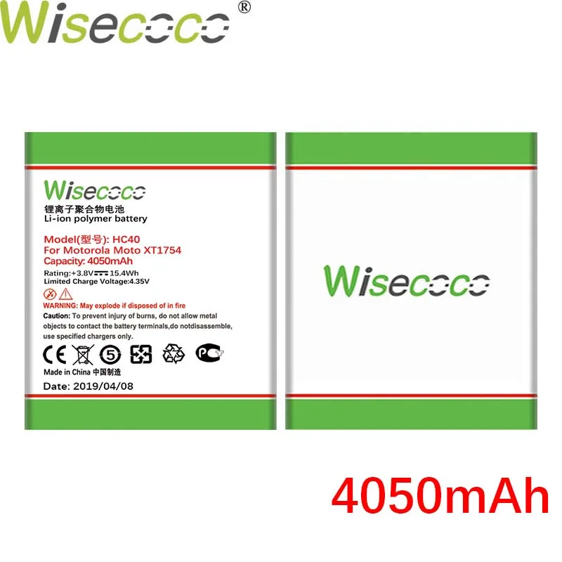 WISECOCO 4050 мАч HC40 батарея для Motorola Moto XT1754 XT1755 XT1758 M2998 телефон новейшее производство высокое качество батарея