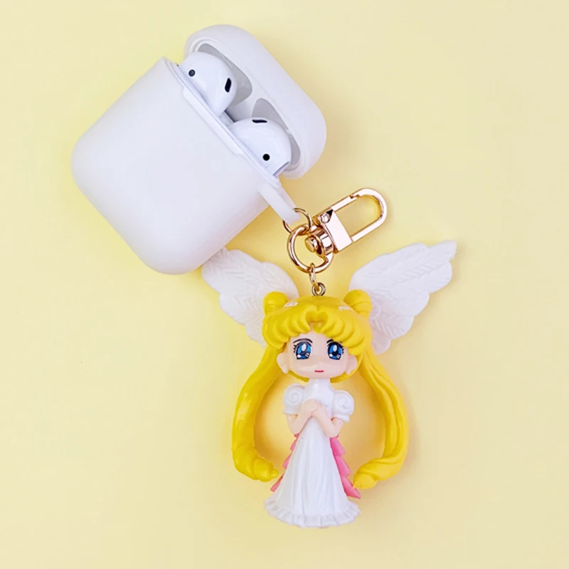 Симпатичные корейские украшения для девочек чехол для Apple Airpods 1 2 Bluetooth наушники аксессуары безрукавный чехол для гарнитуры коробка подвесной брелок с кольцом