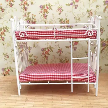 

1:12 Lovely Mini Dolls House Double Layer Mini Dollhouse Furniture Bed Princess Bedroom Doll House Miniatures Home Decor
