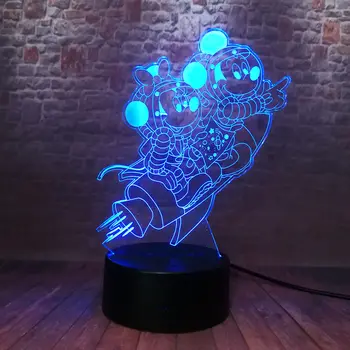 

Kawaii 3D Illusion Lamp LED 7 Colorful Change Light Rocket Minnie Mickey Mouse Anime action & toy figures