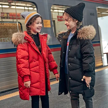 

jacket 2019 new Korean version thickened girls' middle and big children's white duck down coat one generation fashion