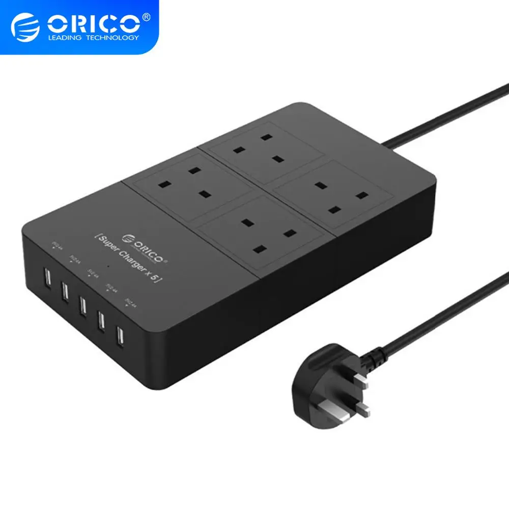 Защитная лента от перенапряжения ORICO 4 выхода с супер зарядными портами USB 5V2.4A для
