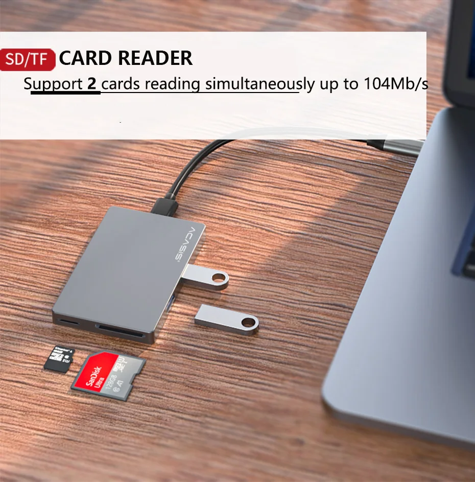 Thunderbolt 3 док-станция usb type C к HDMI концентратор адаптер для MacBook Pro Air TF SD кардер ридер OTG адаптер док-станция type C концентратор