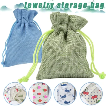 激安 7x9cm/10x14cm Drawstring Pouches DIY Accessories Pockets Bags For Jewelry Candy Wedding Arts Crafts TB Sale