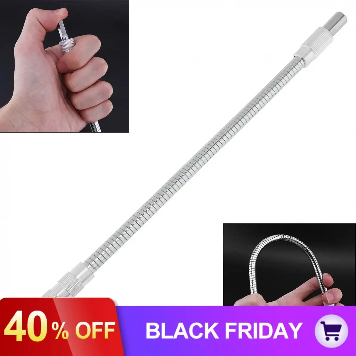 

30cm 1/4 in Hex Flexible Screwdriver Extension Bit Screw Driver Holder Adapter Flex Socket