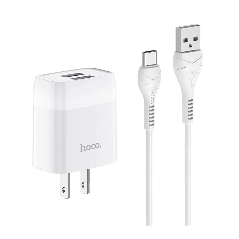 HOCO C73 20 шт./лот 5 в 2.1A USB зарядное устройство для iPhone 11 Xs Max US Plug настенное зарядное устройство адаптер для samsung Xiaomi huawei - Тип штекера: US Plug for Type-C