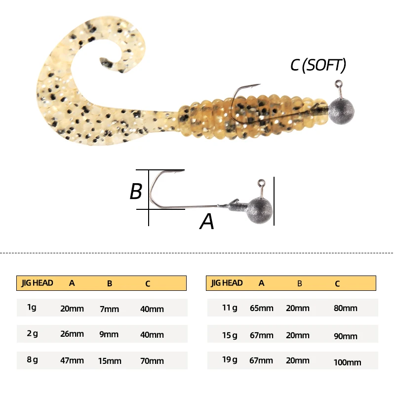ARDEA 11g/18.5g crank jig head hook fishing hook lead jig lure dard bait soft worm jig hook for fishing
