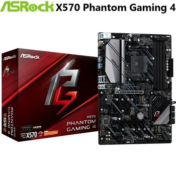 

ASRock X570 Phantom Gaming 4 Motherboard Socket AM4 DDR4 128G SATA3, 2 Ultra M.2 USB 3.1 VGA HDMI Desktop ATX Computer New