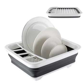 

Sink Draining Basket Kitchen Storage Household Plastic Folding Sink Dishes Chopsticks Cutlery Organizer Shelf Drain Dish Drainer