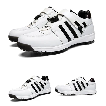 

Men golf shoes spikeless golf shoes white antisideslip with removable shoe pin breathable golf golf shoes men shoes