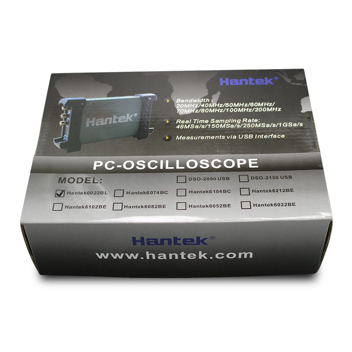 Hantek 6022BL осциллограф PC USB 2 цифровых каналов 20 МГц полоса пропускания 48MSa/s частота образца 16 каналов логический анализатор