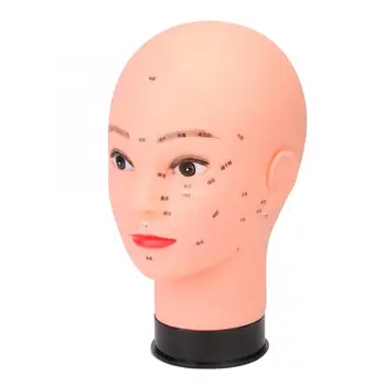 

Soft Round Mannequin Head Acupuncture Practice Massage Training Head with Half Face Acupoint Massage Relaxation l