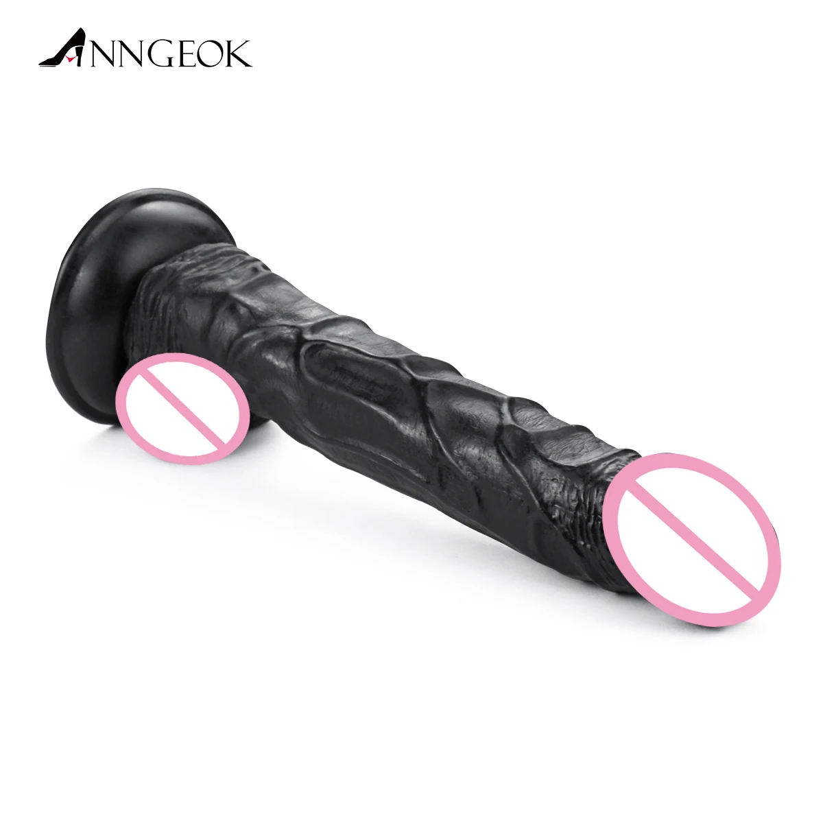 ANNGEOK Long Black Dildo Sex Toy for Couple Metal Pumping Sex Machine Realistic Men's Penis Love Machine Accessory AN-S6