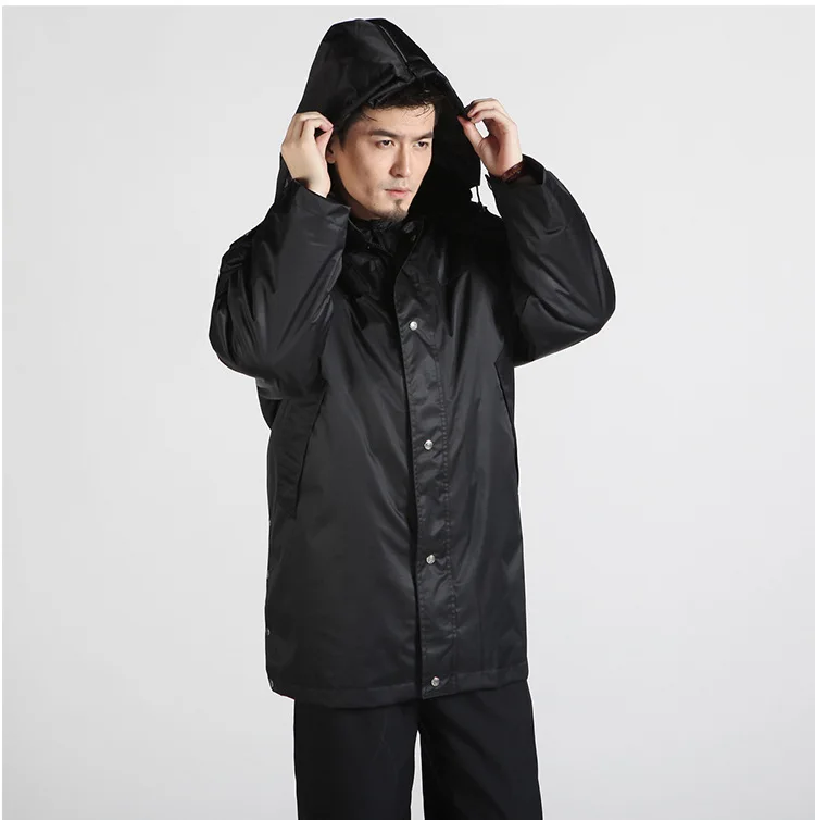 

Navy Security Staff Multi-Functional Overcoat Thick Cold Cotton-padded Clothes Peach Skin Fabric Security Staff Suit Winter