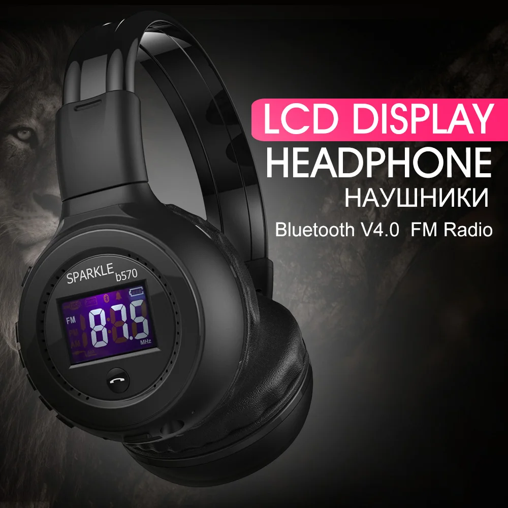 Zealot B570 auriculares Bluetooth plegable Hifi estereo auriculares inalambricos con pantalla lcd auriculares FM радио ranura Mi