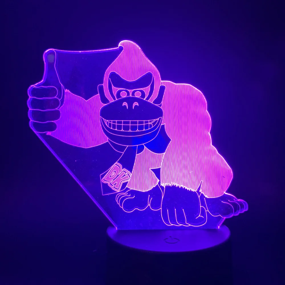 Детский Декор для спальни 3d лампа игра Donkey Kong фигурка светодиодный ночсветильник