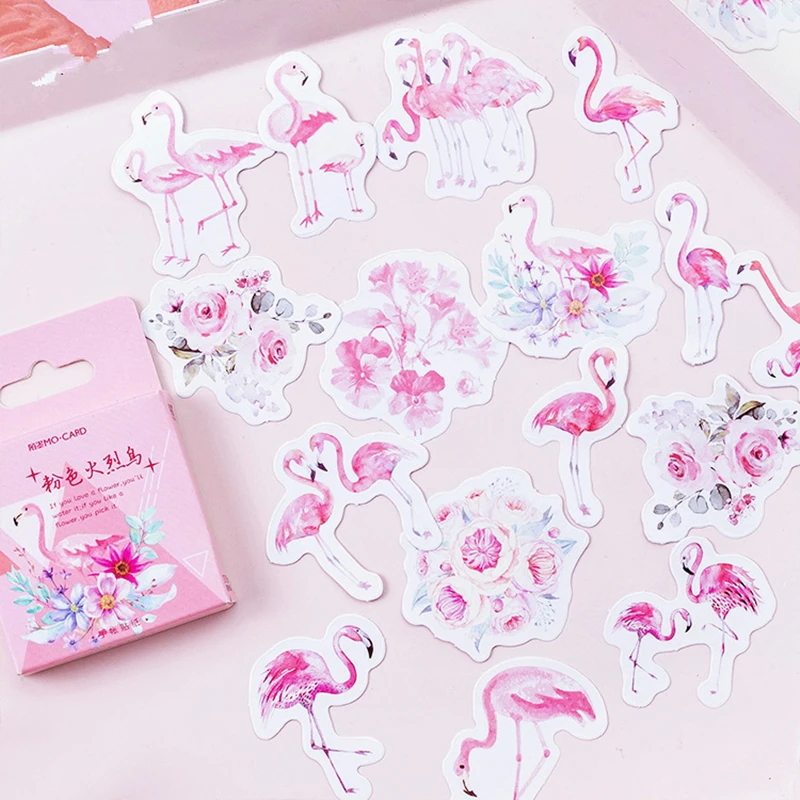 

45 pcs/set Cute Animal Pink Flamingo Paper Sticker Decoration Stickers DIY for Craft Diary Scrapbooking Planner Label Sticker