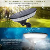 Lampe solaire murale ronde à 360 degrés avec capteur de mouvement PIR, lampe solaire circulaire pour jardin, lampe solaire à énergie solaire, 29 LED, lampe de rue extérieure lumineuse 4