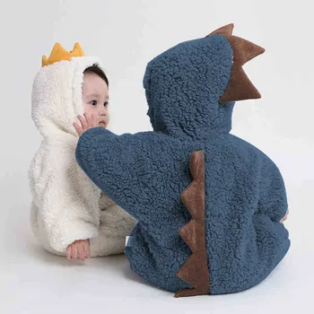 

Toddler Kids Baby Girl Winter Clothes Dinosaur Rompers Hooded Infant Clothing Newborn Baby Girls Boys Jumpsuit Jumpers