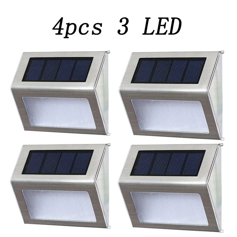 4pcs 3 LED 40 светодиодный солнечный свет уличный Садовый Солнечный светильник PIR датчик движения водонепроницаемый энергосберегающий для стены двора уличные защитные лампы - Испускаемый цвет: 4pcs 3 LED