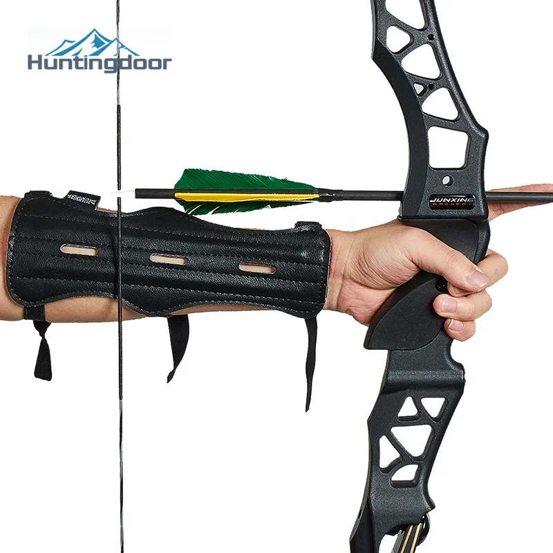 Shooting Archery Hunting Bow Forearm Arm Guard Protection 3 Straps Armguard 