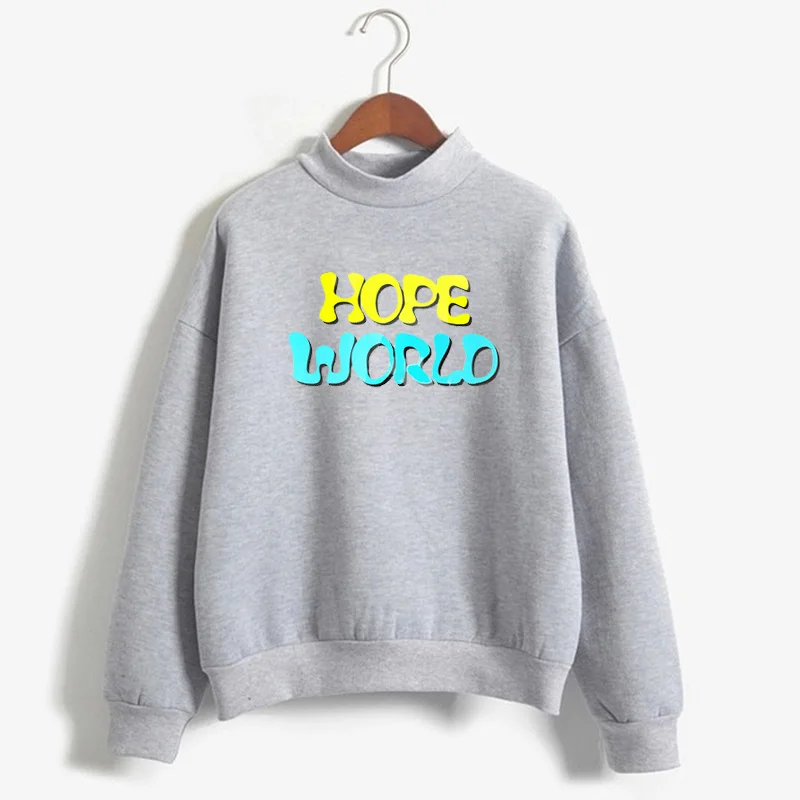 sweatshirt gray Hope world Толстовка в стиле «bangtan» love yourself Женская Толстовка harajuku kpop bangtan унисекс Толстовка - Цвет: sweatshirt gray