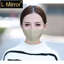 L. Зеркало 1 шт хлопок Пылезащитная аллергия грипп девушки рот маска для лица мультфильм девушки муфельные маски со ртом для лица многоразовые