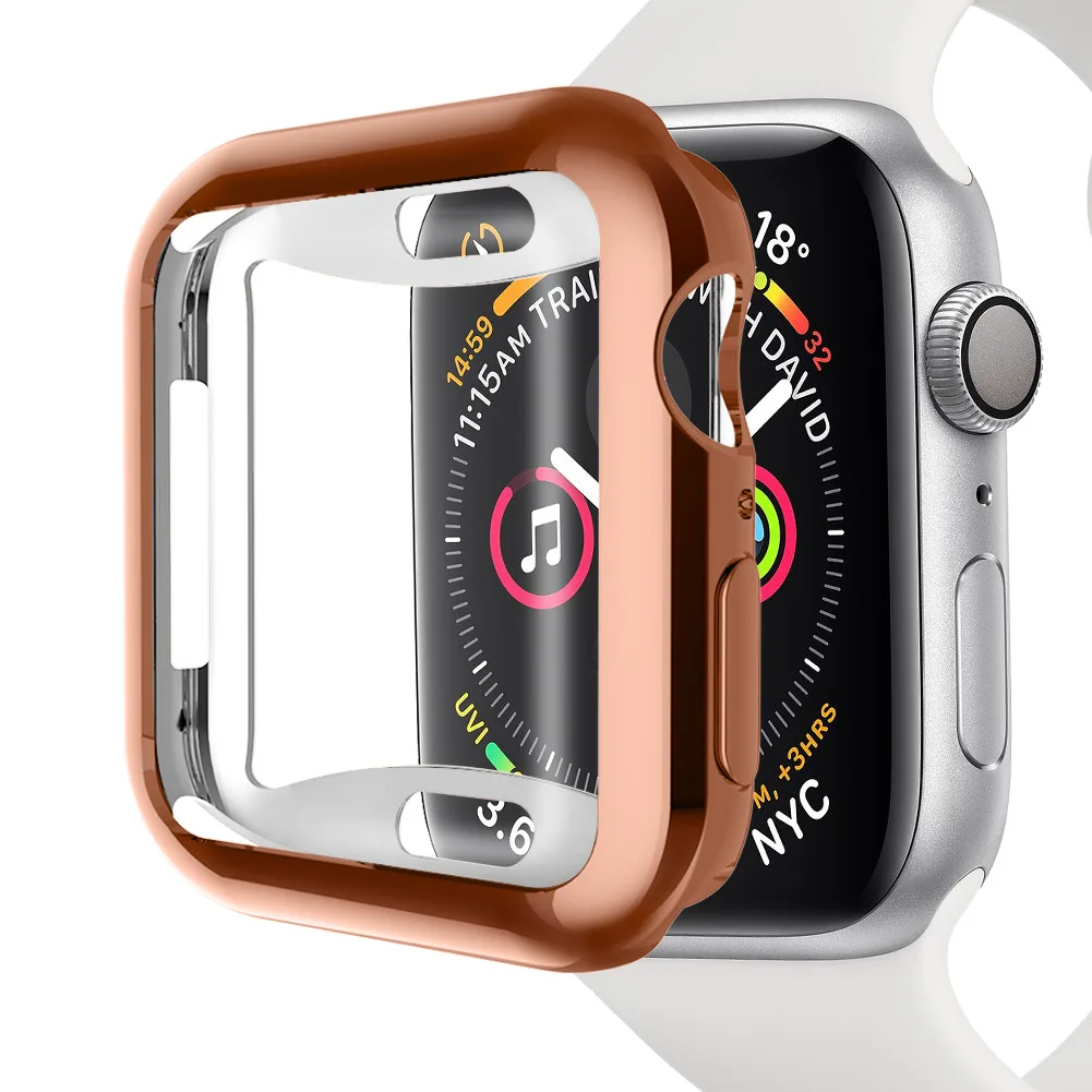 1 шт., чехол для Apple Watch, чехол 40 мм, 44 мм, серия 4, цветная оправа, защитный чехол, чехол для iwatch, аксессуары для ремешка