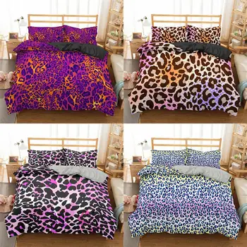 

ZEIMON 3D Leopard Print Duvet Cover Set Bed Set Bedding Set Quilt Cover 2/3pcs Adults Bedspread For Bedroom