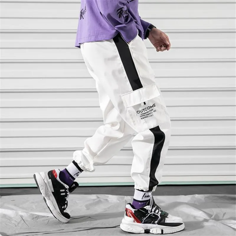 

Striped Patchwork Harem Pants Mens 2019 Hip Hop Printed Color Block Casual Joggers Sweatpants Trousers Male Streetwear