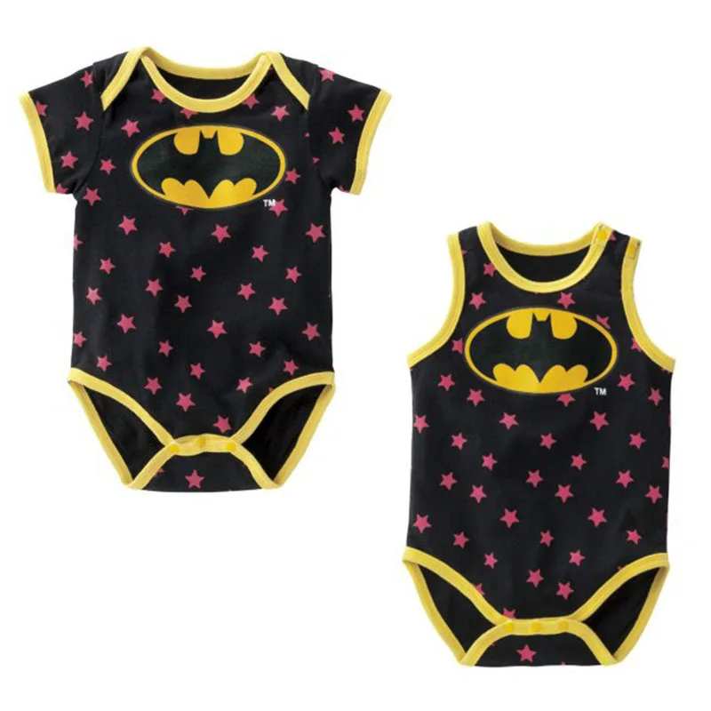 Повседневная одежда боди для малышей хлопковые комбинезоны с короткими рукавами и рисунком Супермена и Человека-паука летняя одежда для малышей NB-18M