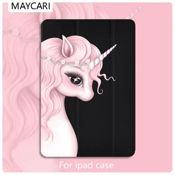 

Ipad 2 3 4 White Leather PU Hard Back Case Pink Unicorn Cover Protective For 2020 iPad Pro 11 12.9 10.5 7.9 inch Mini 1 2 3 5
