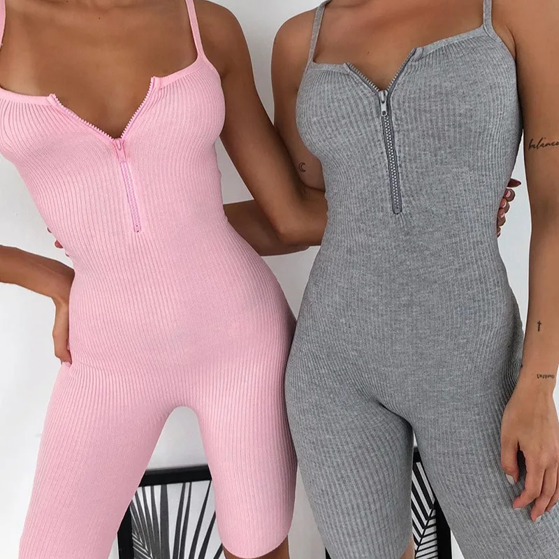 Sexy Sleeveless Knitted Jumpsuit-0