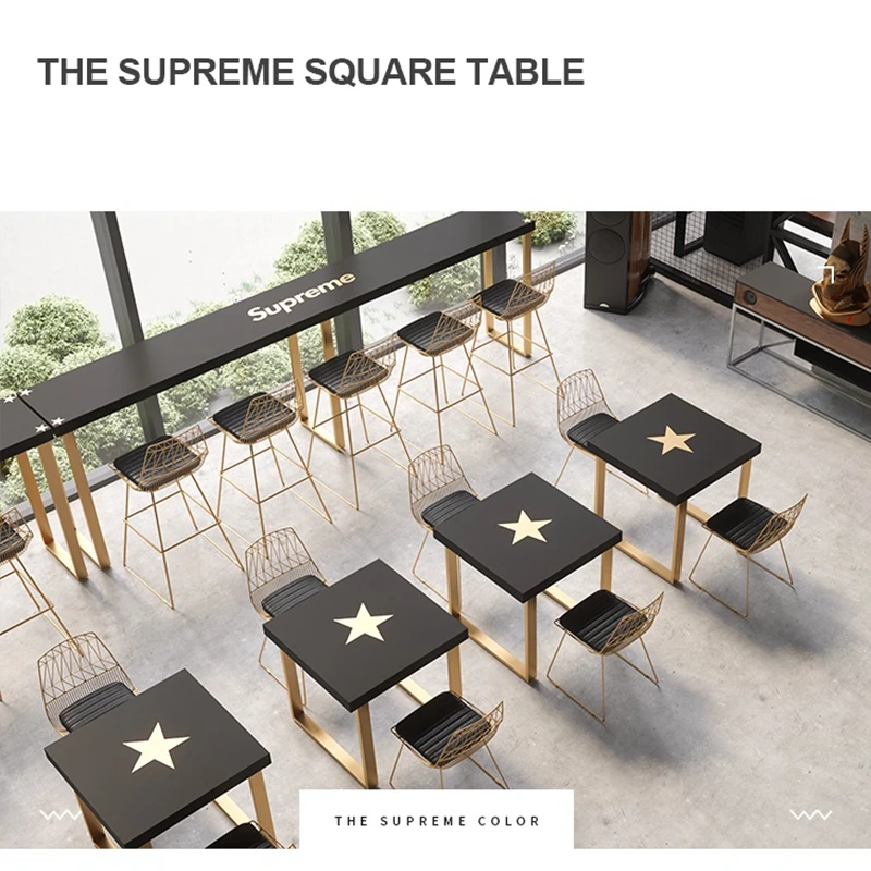 Creative Nordic Iron Metal Coffee Table Combination Table Commercial Dessert Shop Dining Fast Food Tokyo Black Gold Table Creative Nordic Iron Metal Coffee Table Combination Table Commercial Dessert Shop Dining Fast Food Tokyo Black Gold Table
