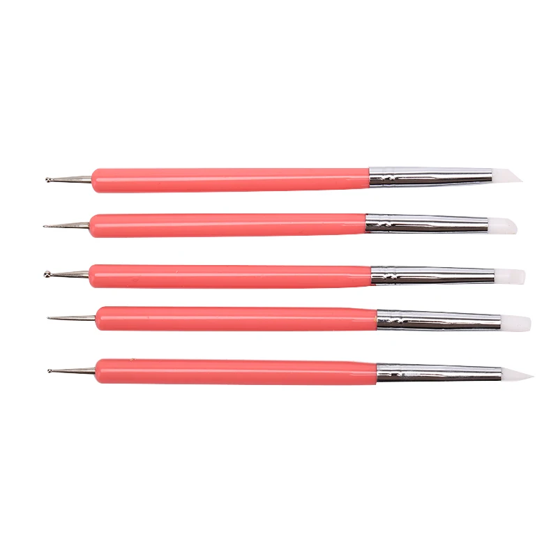 5pcs 2 Way Pottery Clay Ball Styluses Polymer Clay Sculpture Tool Nail Art Carving Modeling