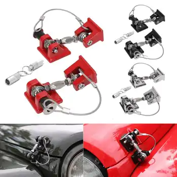 

2PCS Car Engine Hood Catch Lock Kit Latches Catch Locking Anti-Theft Buckle For Jeep For Wrangler JK 2007-2017 Black/Silver/Red