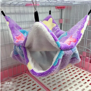 

Pet Hammock Double-layer Plush Soft Winter Warm Hanging Nest Sleeping Bed Small Pets Hamster Squirrel Chinchilla House
