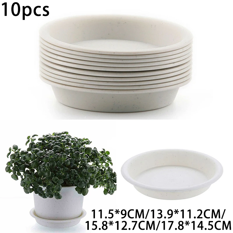 PP Round Succulent Plant Flower Pot Trays Planter Saucer Tray Flat-Side Watering Flowerpot Base flower pots plant saucer flowerpot holder plastic plant saucer 10pcs
