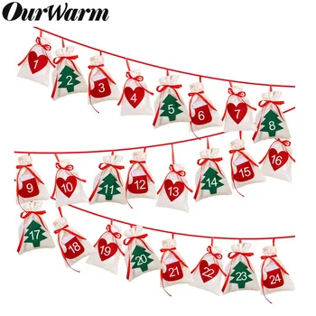 24 Days Advent Calendar Garland Sacks Holiday Decorations OurWarm Felt Christmas Countdown 2018 24 Days Advent Calendar Garland Sacks Holiday Decorations OurWarm Felt Christmas Countdown 2018