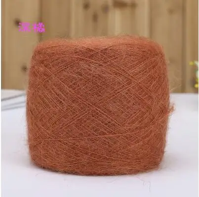 dark orange 50 г/лот шерсть ангоры пряжа тонкая эластичная мохеровая ручная вязанная крючком тканая шерсть нить - Цвет: dark orange