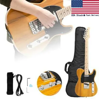 

New Yellow GTL Maple Fingerboard 39" 6 Strings Electric Guitar with Bag
