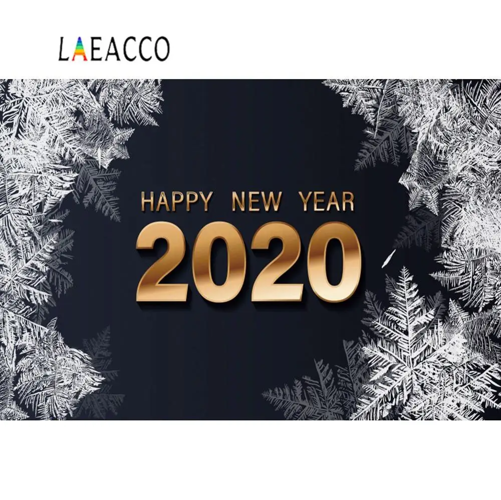 Laeacco новогодний 2020 Золотой Зимний снег сосна вечерние постеры Детские фотографии