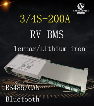 

BMS 3S 4S 200A Ternary Iron Lithium Communication Battery Protection Board RV High Current Bluetooth RS485 CAN Communication