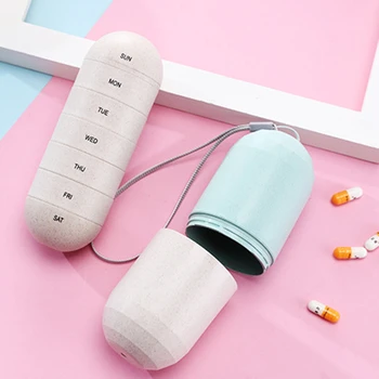 

1Pc 7 Day Pill Box Pill Travel Box Portable 1 Week Pill Dispenser Organiser Storage Case