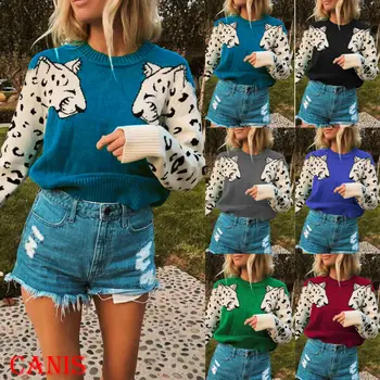 

Womens Knitted Long Sleeve Sweater Tops Ladies Casual Knit Loose Jumper Pullover Casual Female Spring Autumn Clothing