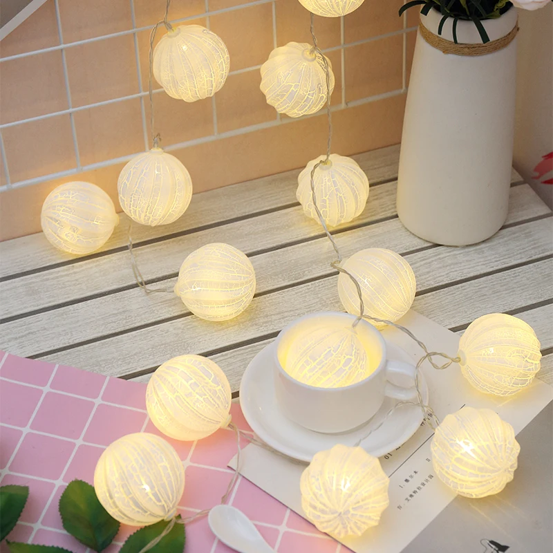 

Christmas Garland LED Balls Crack Twinkly LED String Lights Lamp Ball Valentine Holiday Outdoor Lighting Diwali Warm Light Chain