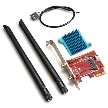 

PCIE-1X to M.2 NGFF E-Key MINI Wireless Wifi Network Adapter Card Supports Bluetooth for Desktop Computer