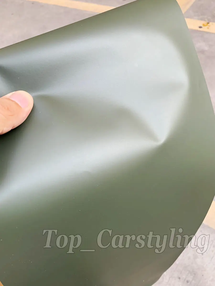 super matte army green vinyl car wrap film foil stickers sheets  (1)