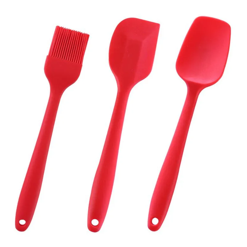 

3Pcs Silicone Cream Butter Cake Spatula Pastry Oil Brush Non-Stick Silica Scraper Spoon Kitchen Utensils for Cooking Baking